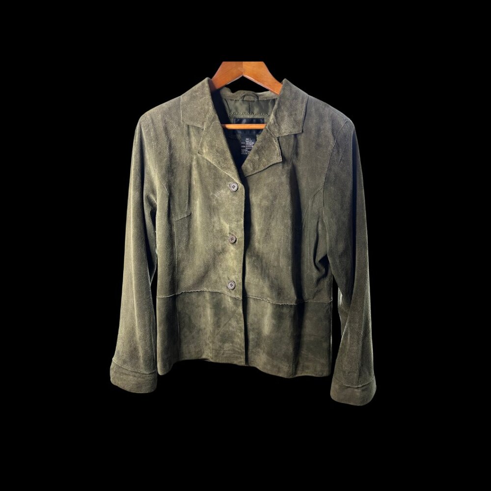 Brandon Thomas 100% Genuine Leather Jacket Olive Green Size Large